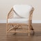 Baxton Studio Patsy Modern Bohemian White Fabric and Natural Brown Rattan Armchair 224-12730-ZORO - alternate 6
